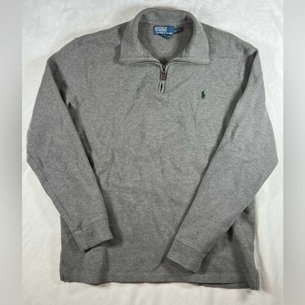 Polo Ralph Lauren XL Half Zip Soft Cotton Pullover Front Logo Sweater